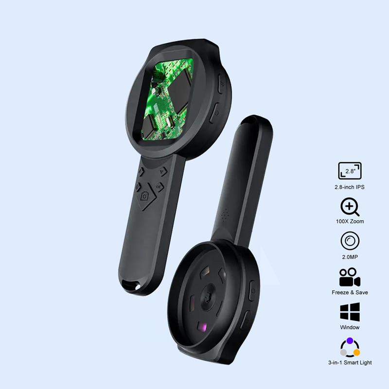 Electronics Repair Glasses - กล้องจุลทรรศน์แบบพกพาอัจฉริยะ 1080P 100X แว่นขยายพร้อมหน้าจอ IPS ขนาด