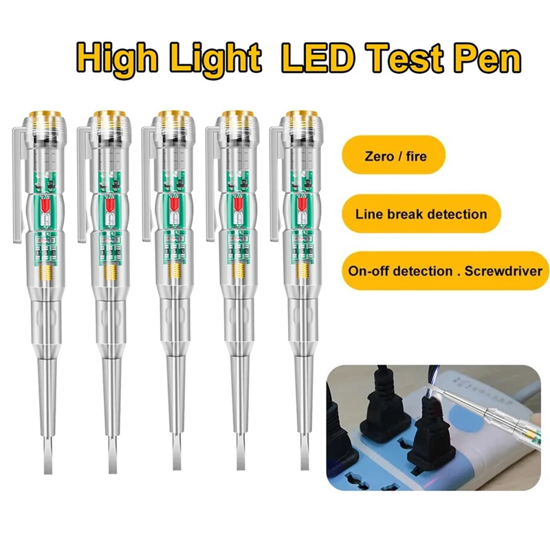 Circuit Test Pencil - เครื่องตรวจจับพลังงานเหนี่ยวนำดินสอปากกาทดสอบไขควงไฟฟ้า AC24-250V อัจฉริยะ1-5ชิ้นตัวบ่งชี้วงจร