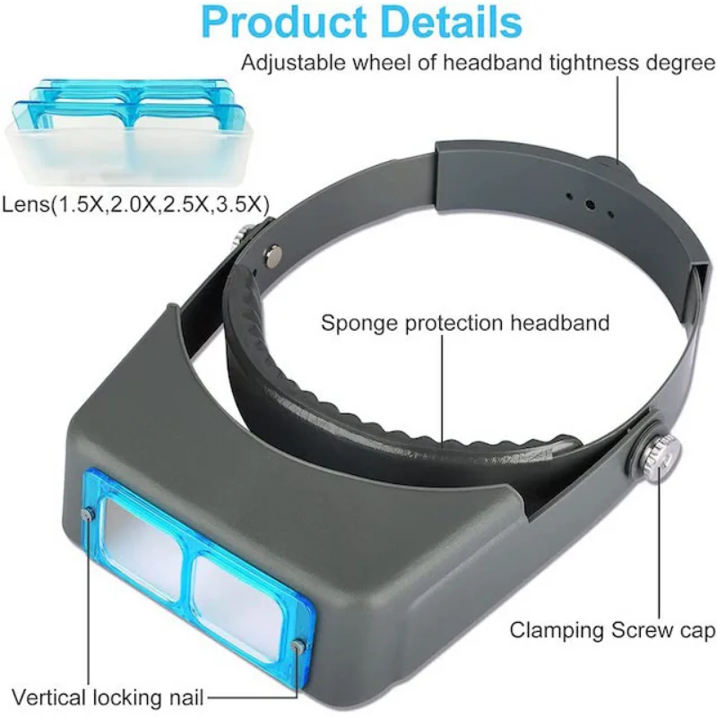 Electronics Repair Glasses - Tungfull แว่นขยายแบบคาดศีรษะ Head-MOUNTED แฮนด์ฟรีแว่นขยาย Loupe Visor