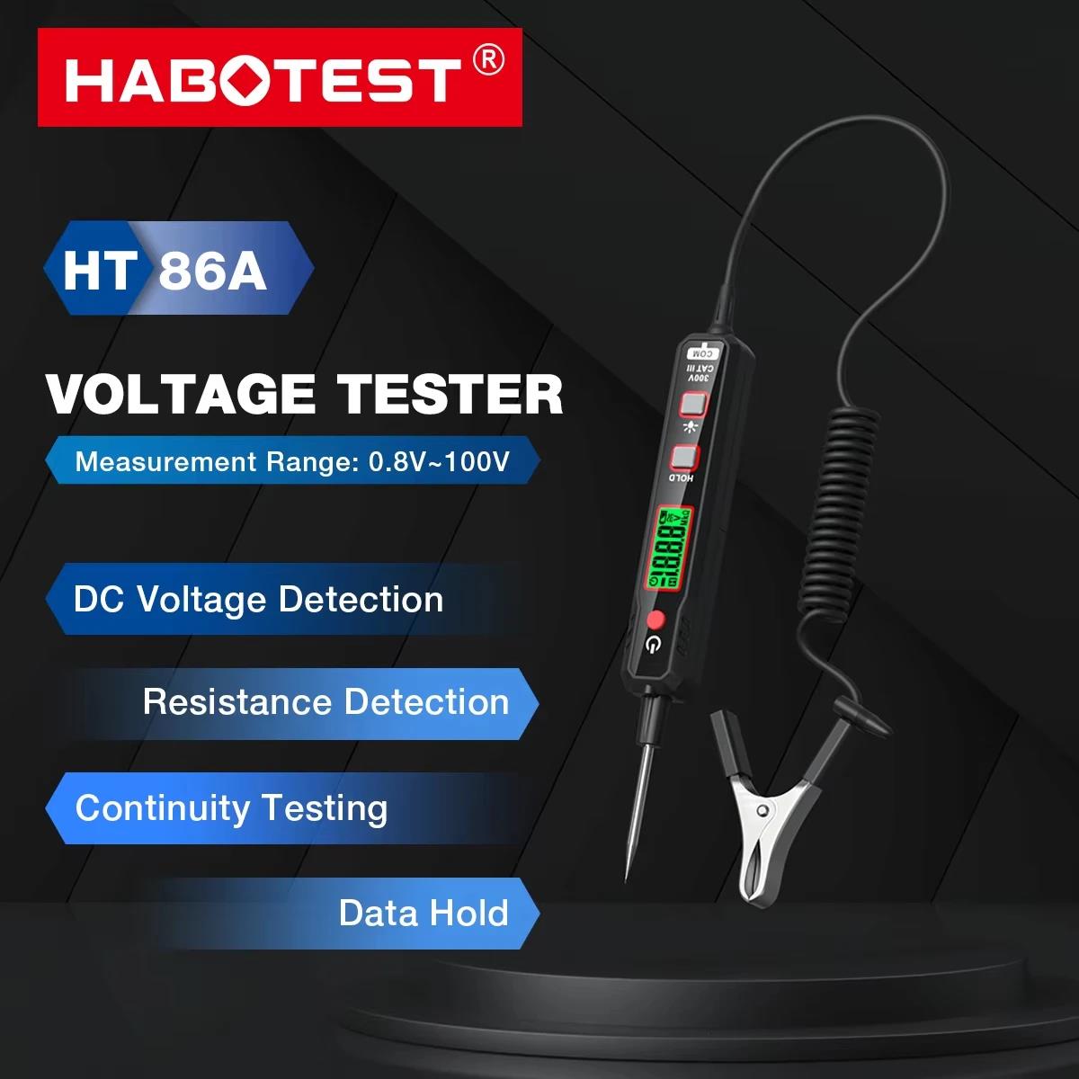 Circuit Test Pencil - HABOTEST HT86A ปากกาตรวจจับแรงดันไฟฟ้าในรถยนต์ เครื่องทดสอบแรงดันไฟฟ้าแบบไม่สัมผัส ความต้านทานต่อเนื่อง โอห์มมิเตอร์