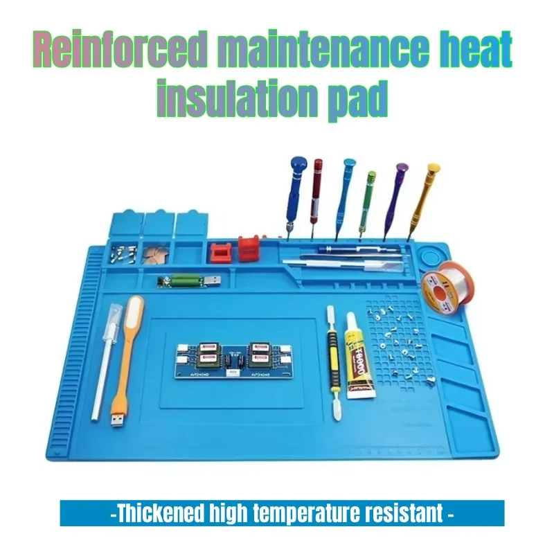 Electronics Repair Workstation - แผ่นรองแม่เหล็ก แผ่นรองซิลิโคนสำหรับงานบัดกรี ทนความร้อน 932 ° F