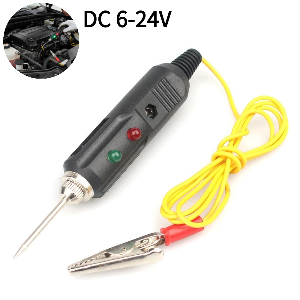 Circuit Test Pencil - ปากกาทดสอบแรงดันไฟฟ้ารถยนต์ 6V-24V DC, เครื่องทดสอบวงจรไฟฟ้ารถยนต์พร้อมหัววัดแบบเข็ม, สำหรับทดสอบฟิวส์ รีเลย์