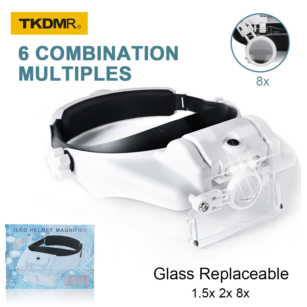 TKDMR 3LED Headband แว่นขยายฟร - Electronics Repair Glasses บทวิจารณ์และราคา