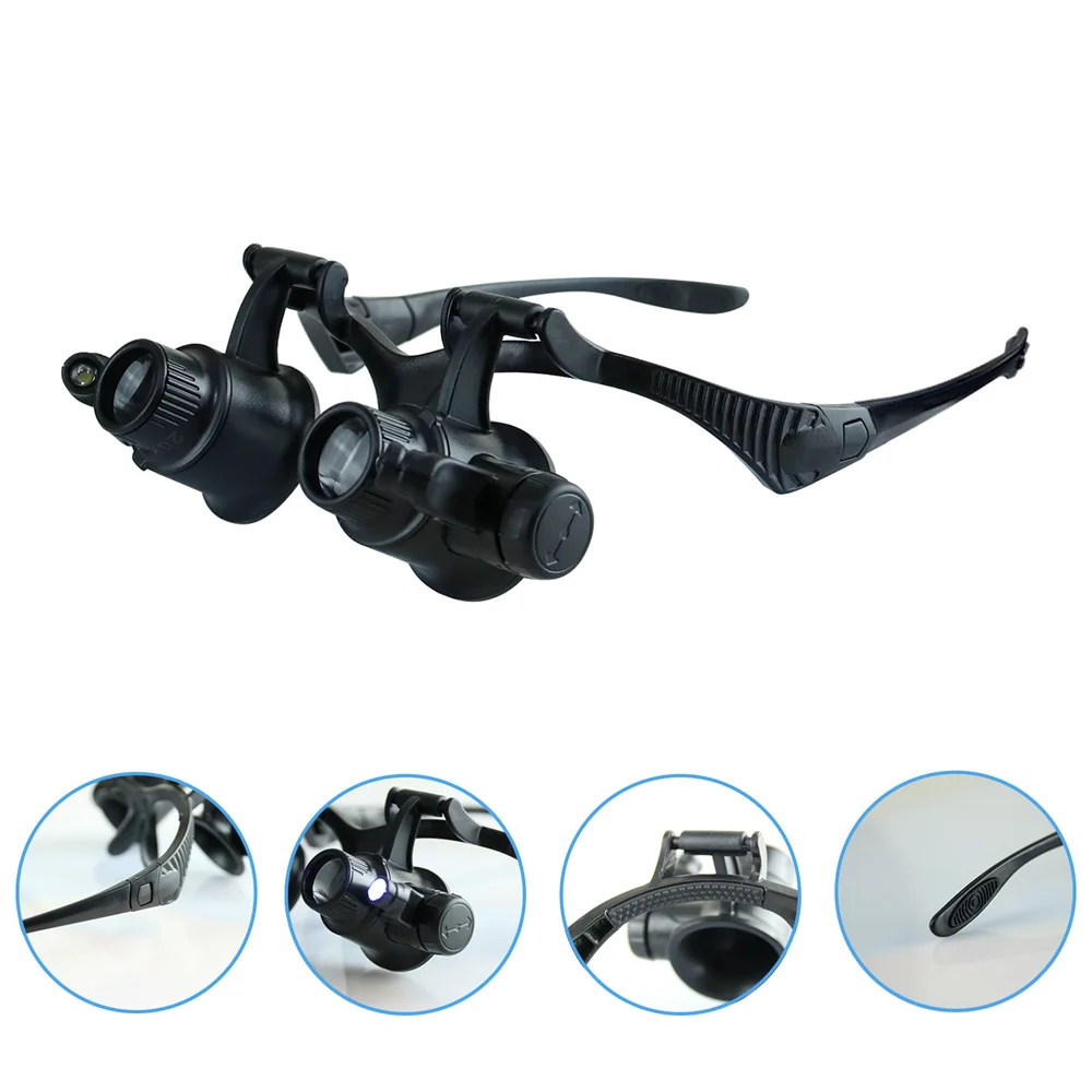 แว่นขยายแบบคาดศีรษะพร้อมไฟ LED - Electronics Repair Glasses บทวิจารณ์และราคา