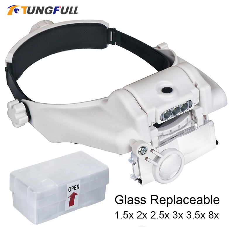 LED แว่นขยายแว่นขยายมืออาชีพแว - Electronics Repair Glasses บทวิจารณ์และราคา